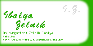 ibolya zelnik business card